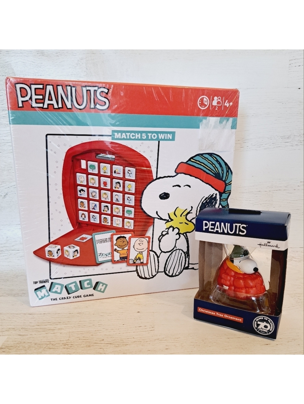 Peanuts Charlie Brown Match Game Snoopy Holiday Ornament Bundle Stocking Stuffer